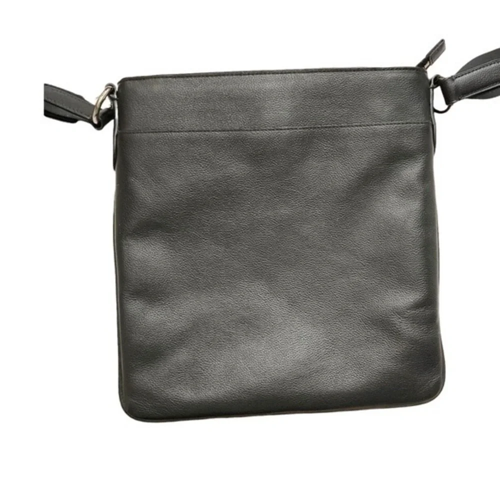 Coach black leather mens womens unisex messenger bag F54780